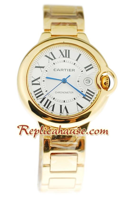 Ballon Blue De Cartier Yellow Gold Reloj Réplica