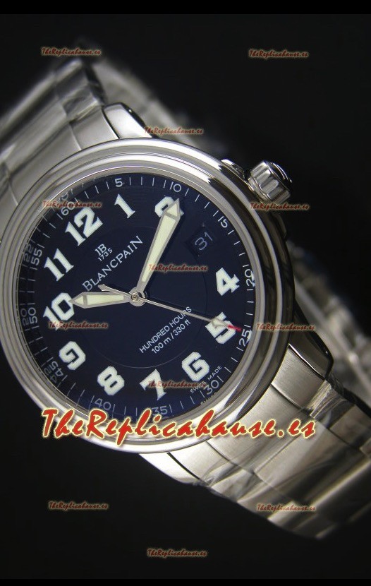 Blancpain Leman 2100 Military 100 Hours Reloj en Dial Negro - Movimiento Citizen Original