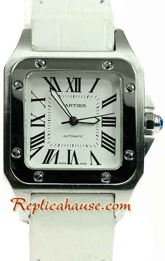Cartier Santos 100 Suizo Reloj Tamaño Medio
