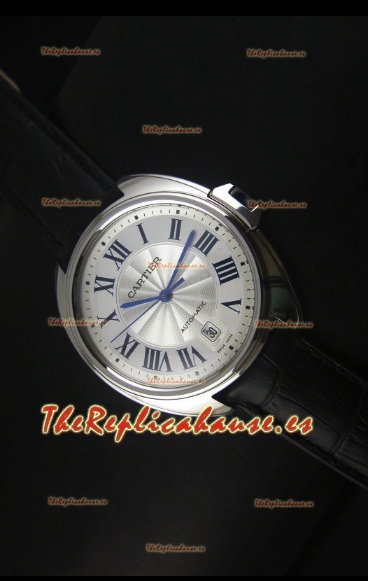 Cle De Cartier Reloj con Caja de Acero 40MM y Correa de Piel - Réplica Espejo 1:1