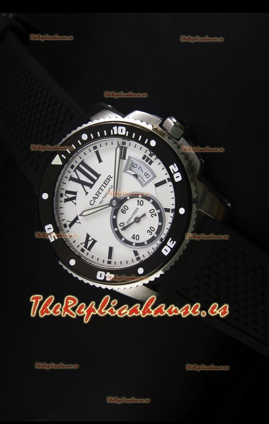 Calibre De Cartier Reloj con Caja de Acero 42MM Dial Blanco - Reloj Réplica Espejo 1:1