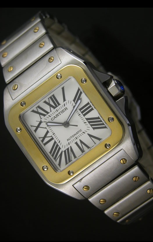 Cartier Santos 100 Reloj Suizo de 38.5MM - Ultima Edición Réplica a Escala 1:1