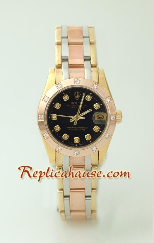 Rolex Réplica Datejust - Tres Tonos Mid-tamaño Reloj