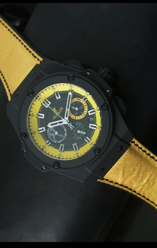 Hublot Big Bang Yellow Reloj de Cuarzo Suizo Tipo Skeleton 45MM