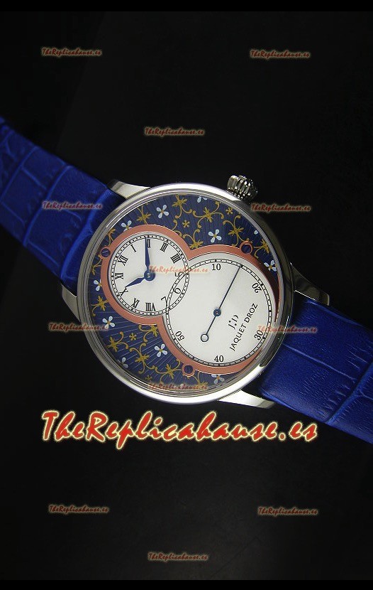 Jaquet Droz Grande Seconde Reloj en Azul Grand Feu paillonné-enameled