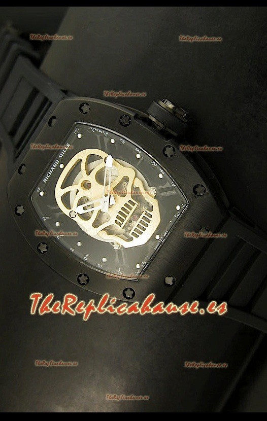 Richard Mille RM052 Skull Tourbillon Reloj Réplica Suiza Caja con recubrimiento PVD