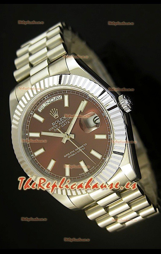 Rolex Day Date II, Reloj Réplica Suiza 41MM - Dial Verde - réplica en escala 1:1