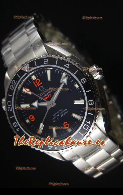 Omega Planet Ocean GMT Reloj Réplica Suizo Negro - Edición Espejo 1:1
