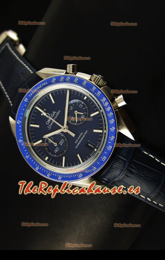 Omega Speedmaster Moon Reloj Réplica Japonés Co-Axial Dial en Azul Oscuro