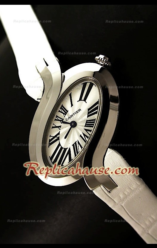 Delices De Cartier Reloj Réplica para Señoras en Piel Blanca