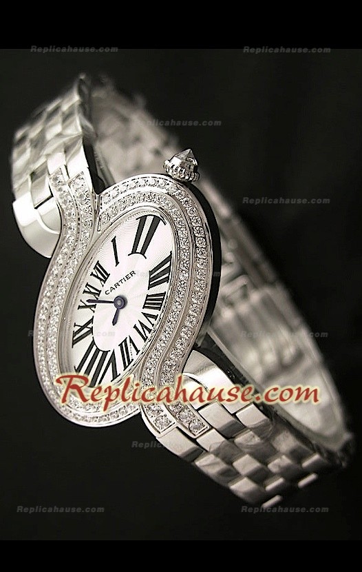 Delices De Cartier Reloj Réplica Señoras con Diamantes 