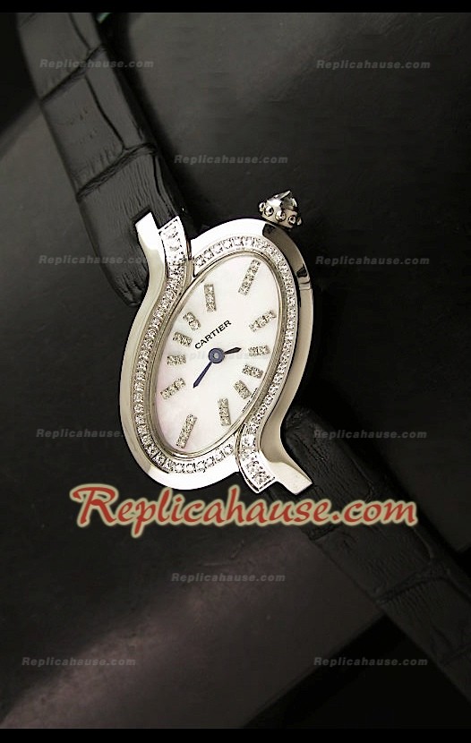 Delices De Cartier Réplica Reloj Señoras con Esfera Blanca