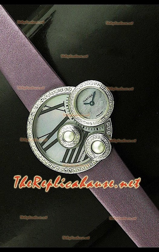 Perles de Cartier Reloj Suizo para Señoras en Oro Rosa 