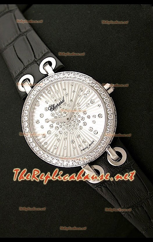 Chopard Xtraveganza Reloj para Señoras con Diamantes incrustados en carcasa y Correa Negra