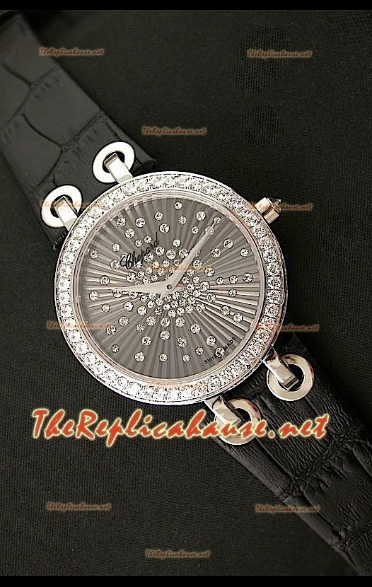 Chopard Xtraveganza Reloj para Señoras con Diamantes incrustados en carcasa Correa Negra