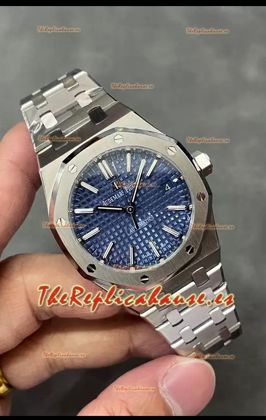Audemars Piguet Royal Oak 37MM Dial Azul Acero 904L Reloj en Movimiento 3120 - Reloj Réplica a Espejo 1:1