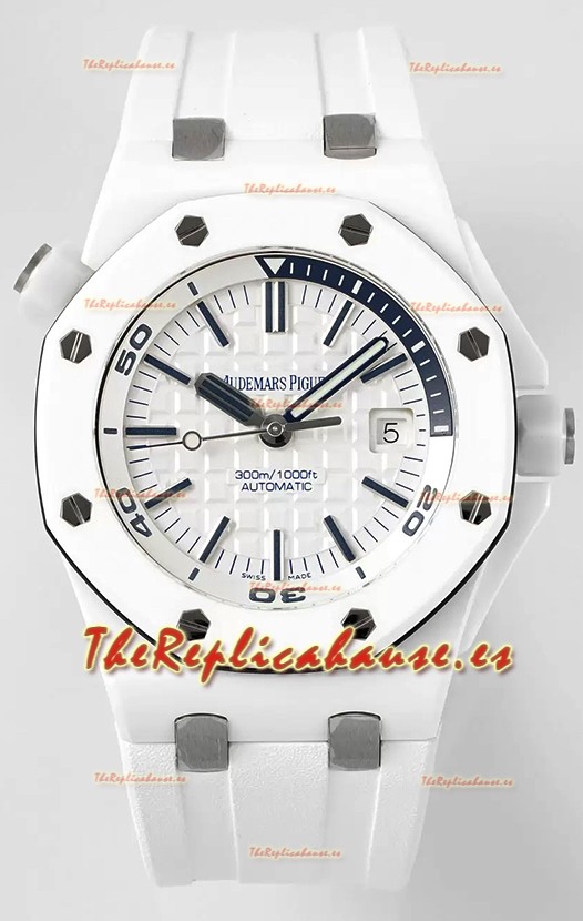 Audemars Piguet Royal Oak Offshore Cerámica Reloj Réplica Suizo 1:1 Definitiva Dial Blanco Movimiento Cal.3102