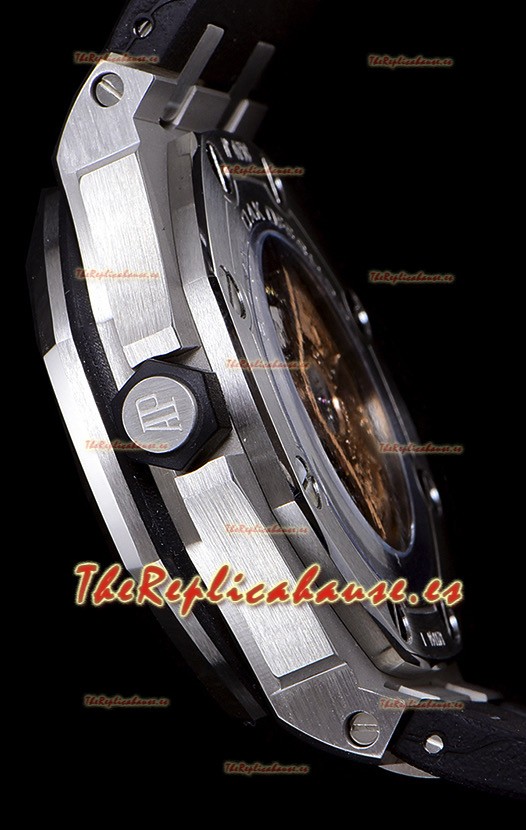 Audemars Piguet Royal Oak Reloj Réplica Suizo de Buzo Dial Negro de Acero 904L 1:1 Movimiento 3120 