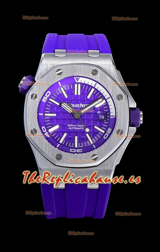 Audemars Piguet Royal Oak Reloj Réplica Suizo de Buzo Dial Azul Oscuro de Acero 904L 1:1 Movimiento Calidad 3120