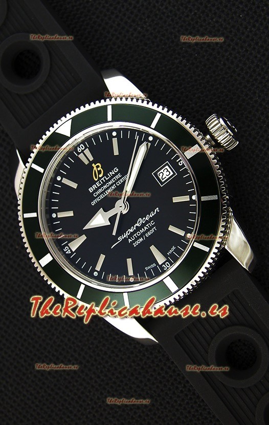 Breitling SuperOcean Heritage II B20 42MM Reloj Réplica Suizo Dial Negro Bisel Verde - Edición Espejo 1:1