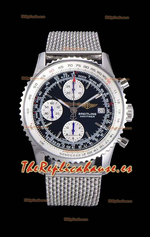 Breitling Navitimer Chronograph 41MM Reloj Réplica Suizo a Espejo 1:1 Caja de Acero 904L con Correa de Malla de Acero