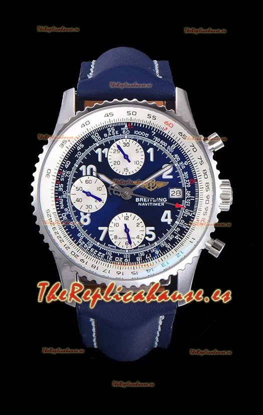 Breitling Navitimer Chronograph 41MM Reloj Réplica Suizo a Espejo 1:1 Caja de Acero 904L con Dial Azul