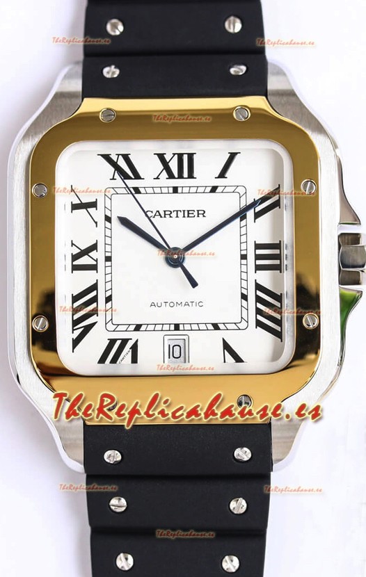 Santos De Cartier Dos Tonos Oro Amarillo Reloj Réplica Suizo a Espejo 1:1 40MM