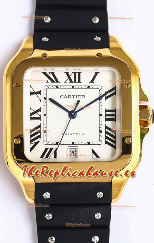 Santos De Cartier Caja Oro Amarillo Reloj Réplica Suizo a Espejo 1:1 40MM