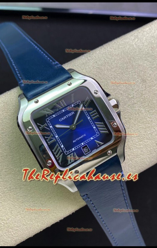 Santos De Cartier Caja de Acero Inoxidable Reloj Répilca Suizo a Espejo 1:1 Dial Azul 40MM