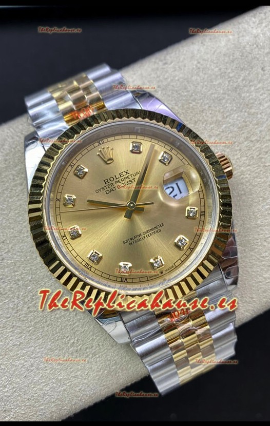 Rolex Datejust 126333 41MM ETA 3235 Reloj Réplica Suizo a Espejo 1:1 en Oro Amarillo Acero 904L - Espejo 1:1