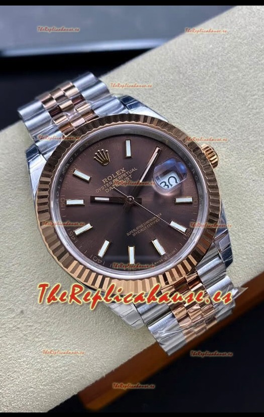 Rolex Datejust 126331 41MM ETA 3235 Reloj Réplica Suizo a Espejo 1:1 en Oro Rosado Acero 904L - Espejo 1:1