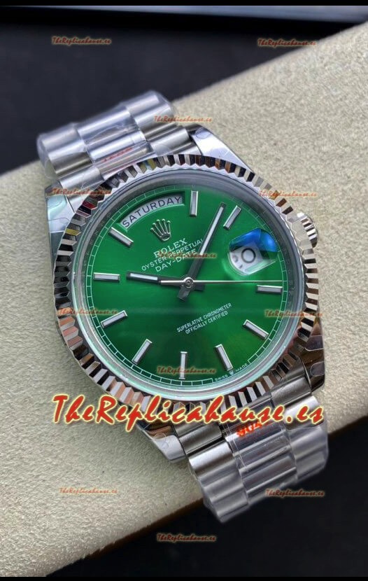 Rolex Day Date Reloj Acero Inoxidable 904L 40MM - Dial Verde Calidad a Espejo 1:1