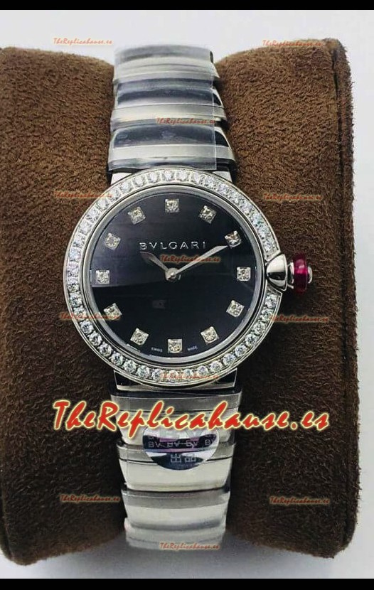 Bvlgari LVCEA Edition Reloj en Acero Inoxidable Dial Negro - Réplica a Espejo 1:1