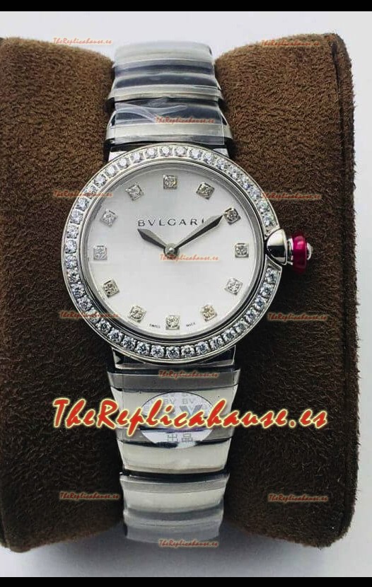 Bvlgari LVCEA Edition Reloj en Acero Inoxidable Dial Blanco - Réplica a Espejo 1:1