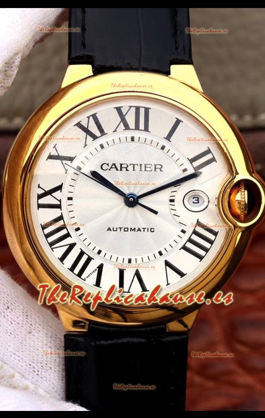 Ballon De Cartier Automático Reloj Réplica a Espejo 1:1 Oro Amarillo en Caja de Acero 904L - 42MM