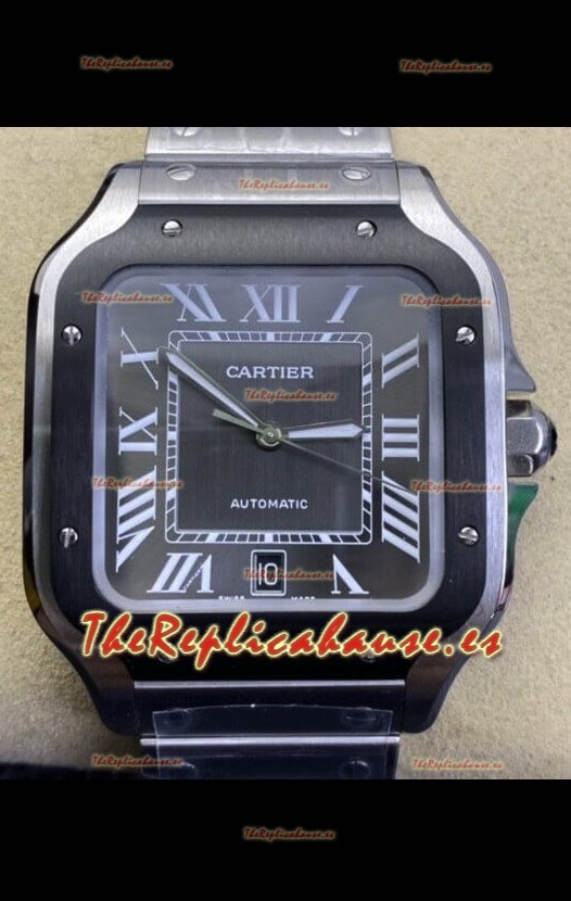 Cartier "Santos De Cartier" Dial Acero 904L Gris Réplica a Espejo 1:1 - 40MM Reloj Acero Inoxidable