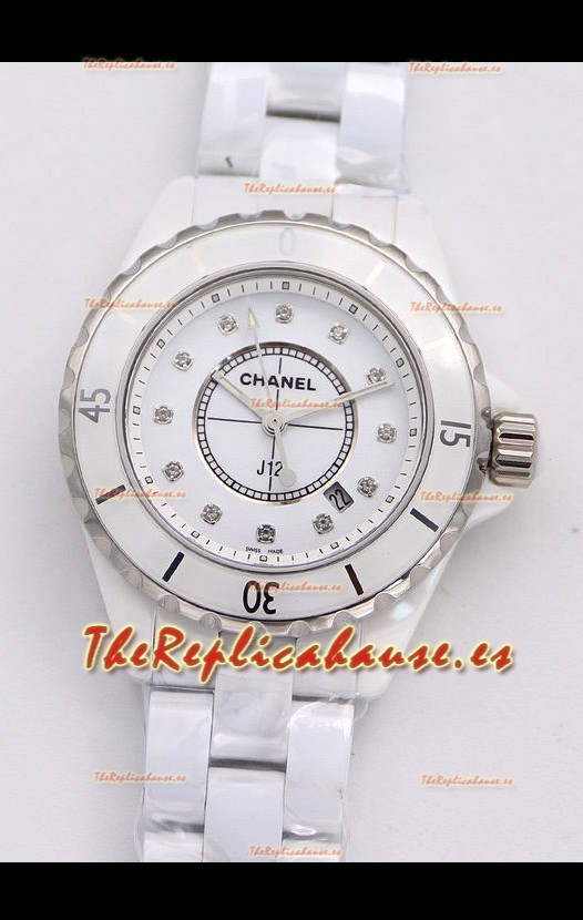 Chanel J12 Ladies Reloj Caja Cerámica Blanca Reloj Réplica Espejo 1:1