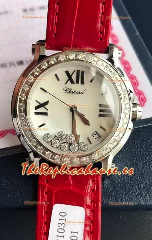 Chopard Happy Acero Inoxidable Reloj Cuarzo Suizo Replica a Espejo 1:1 - Diamantes Genuinos