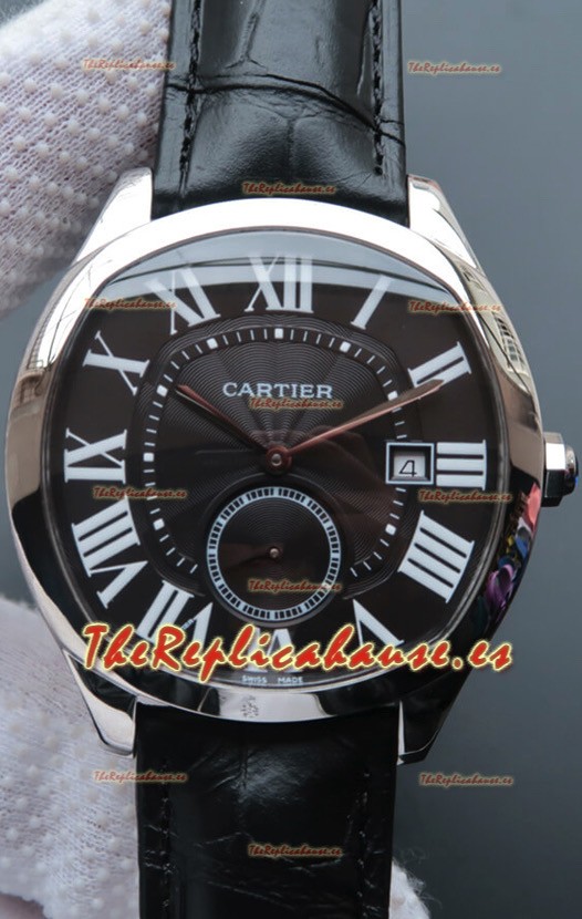 Drive De Cartier Reloj Réplica a espejo 1:1 en Acero Inoxidable - Dial Blanco