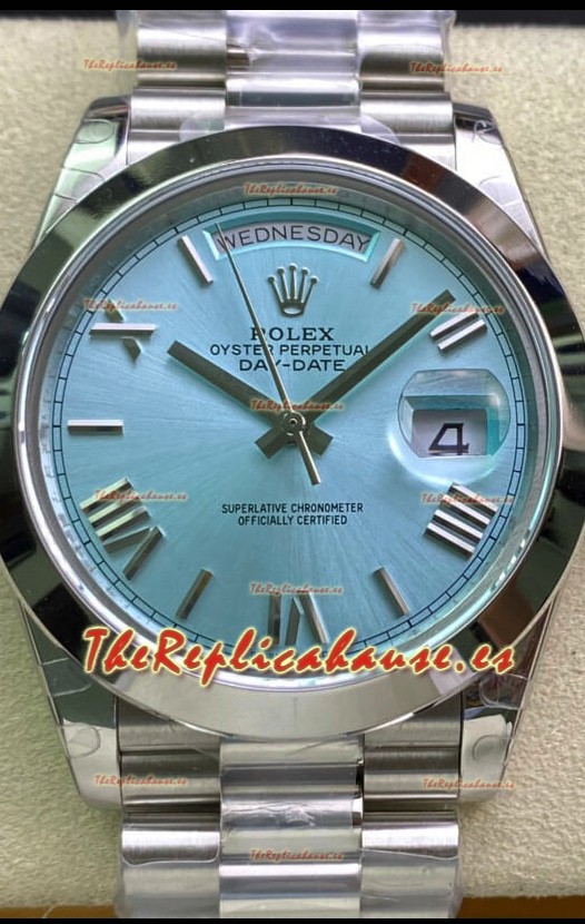 Rolex Day Date Presidential M228206-0044 Acero 904L 40MM - Dial Azul Arábigo ICE Reloj Calidad Espejo 1:1