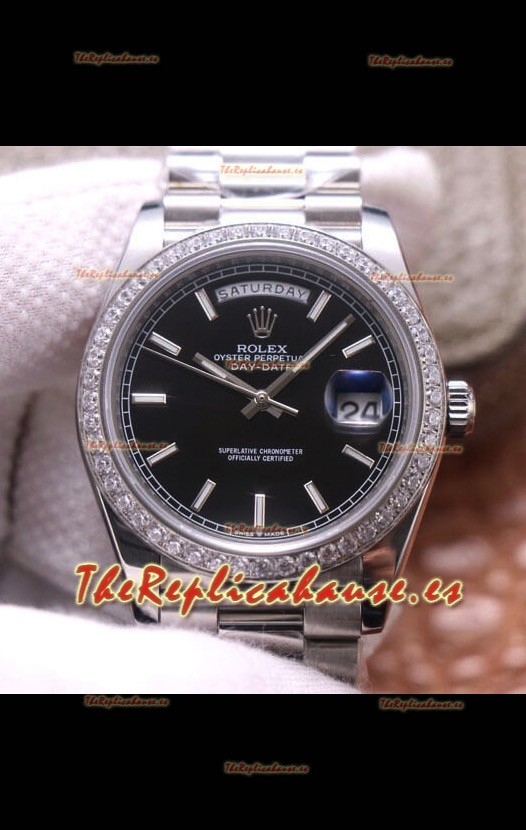 Rolex Day Date Presidential 904L Steel 40MM - Black Dial 1:1 Mirror Quality Watch