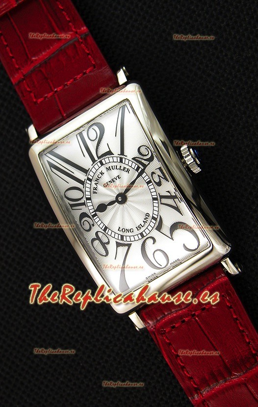 Franck Muller Long Island Ladies Reloj Réplica con Movimiento de Cuarzo Suizo correa color Rojo