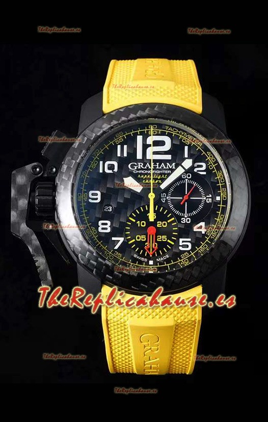 Graham Chronofighter Superlight Reloj Réplica Suizo a espejo 1:1 Carbon Amarillo 