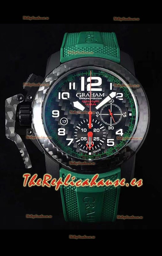 Graham Chronofighter Superlight Reloj Réplica Suizo a espejo 1:1 Carbon Verde 