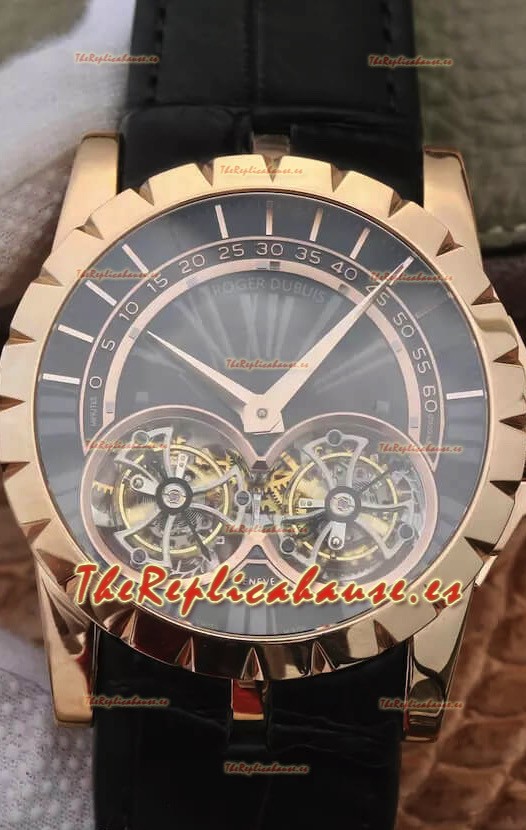 Replica Roger Dubuis Excalibur RDDBEX0280 Reloj Réplica a Espejo 1:1 Caja en Oro Rosado
