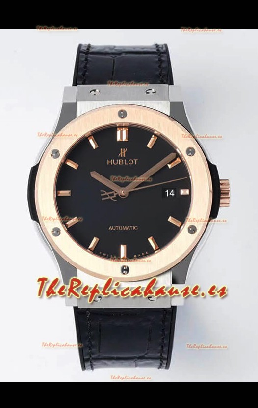 Hublot Classic Fusion Dial Negro de Dos Tonos 42MM Reloj Réplica Suizo Calidad Espejo 1:1