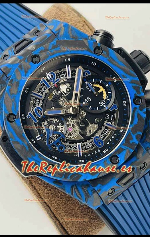 Hublot Big Bang Unico Carbono Azul Edición Las Vegas Boutique Reloj Réplica Suizo