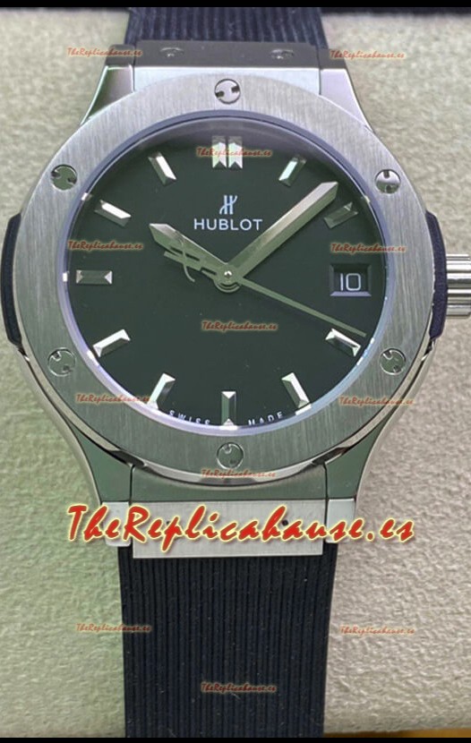 Hublot Classic Fusion Acero Inoxidable 33MM Dial Negro Reloj Movimiento Cuarzo Suizo Calidad Espejo 1:1