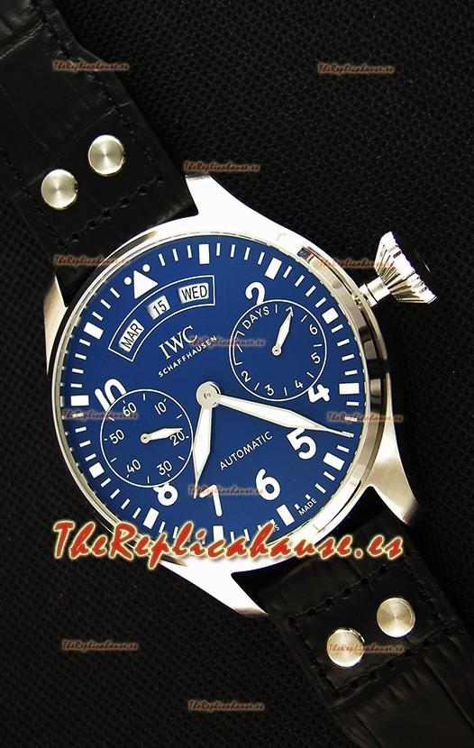 IWC Big Pilot Annual Calendar IW502702 Spitfire Reloj Suizo Réplica a Espejo 1:1 Dial Azul