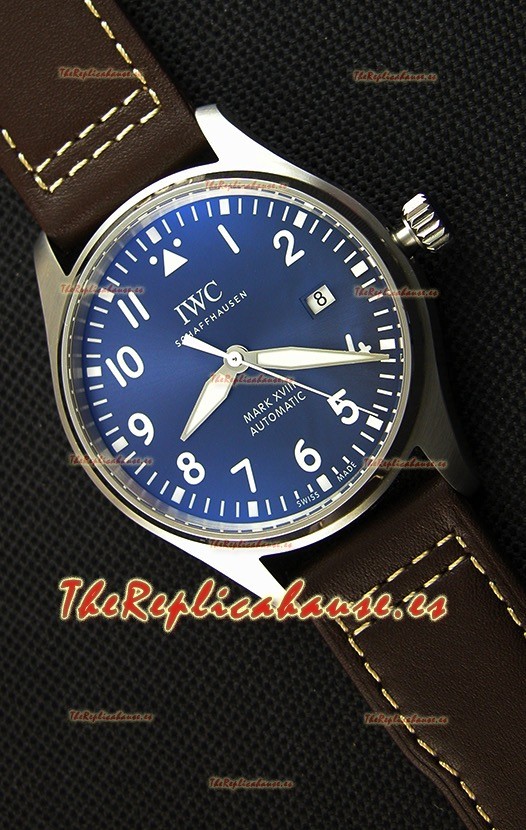 IWC Pilot's MARK XVIII IW327010 Reloj Réplica Suizo Le Petit Prince Dial de Acero color Azul Réplica a Espejo 1:1